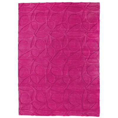 Molecular Wool Area Rug in Pink