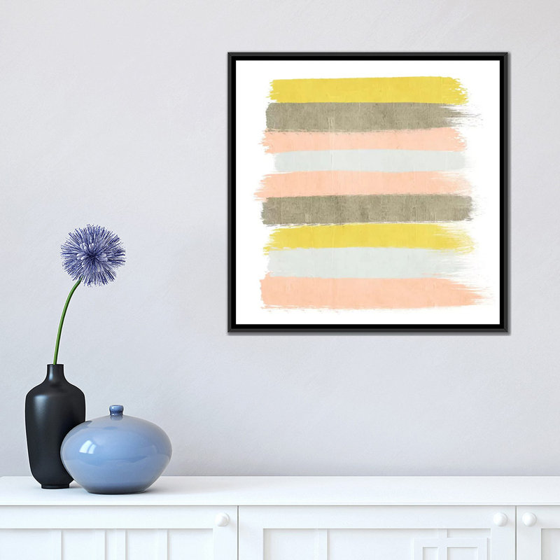 « upton rayures », reproduction d’impression sur toile, H 18 po x l 18 po x P 1,5 po, Toile avec cadre noir
