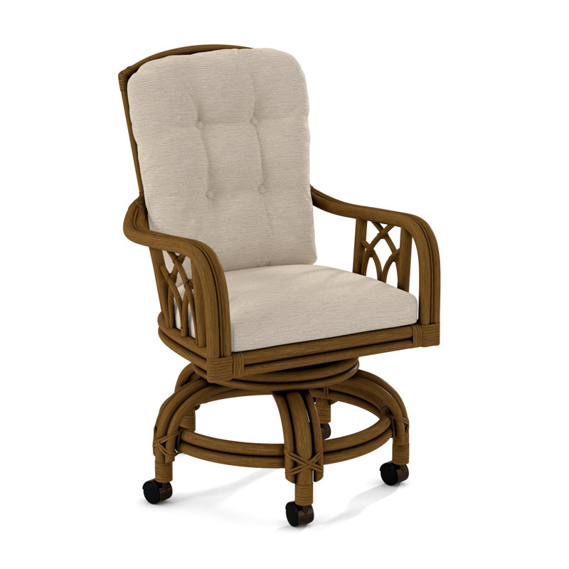 Edgewater Castered Arm Chair, Havana, Eggshell Crypton Performance; 0884-93