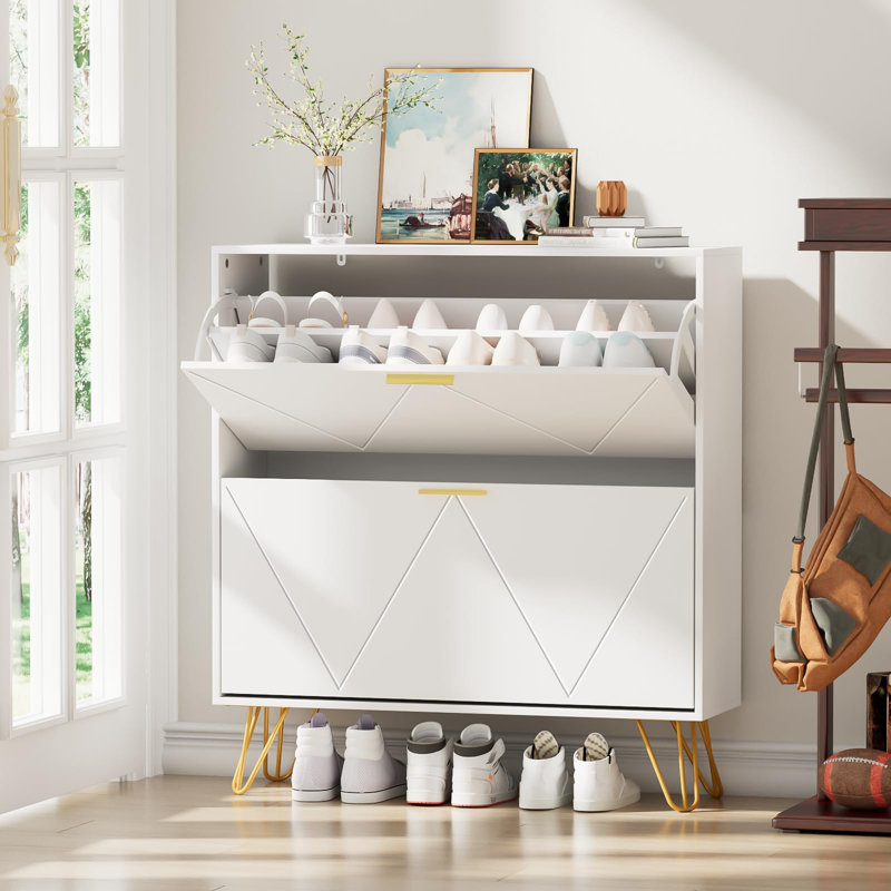 Armoire de rangement pour chaussures 18 paires Belper, Blanc