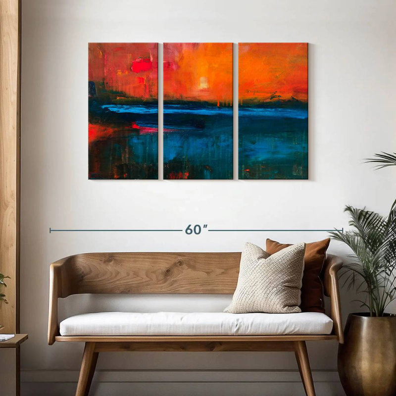 Coucher de soleil abstrait Avery, H 28 po x l 45 po