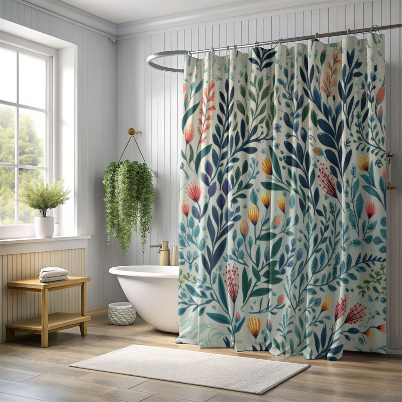 Rideau de douche Soft Blossom Art - Premium, H 74 po x l 71 po