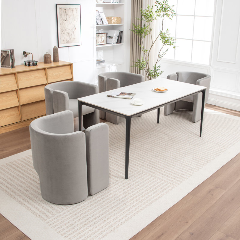 Chaises de salle à manger Modern, Gris, 4