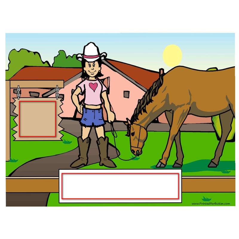 Cadeau de cadre de boule à neige personnalisé Cowgirl, H 2,5 po x l 3,75 po x P 1 po, Oui
