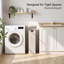 Panier à linge mince avec couvercle et sac à linge amovible, panier à linge étroit avec poignées en bambou pour la salle de bain, la chambre à coucher et la salle de lavage, beige