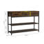 Abdorassoul 109cm Vintage Console Table: 3-Drawer Storage & Rustic Durability