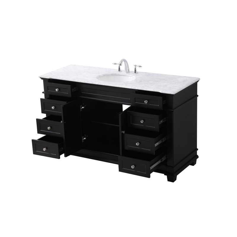 Ensemble de meuble-lavabo simple 60 po Lydie, Noir