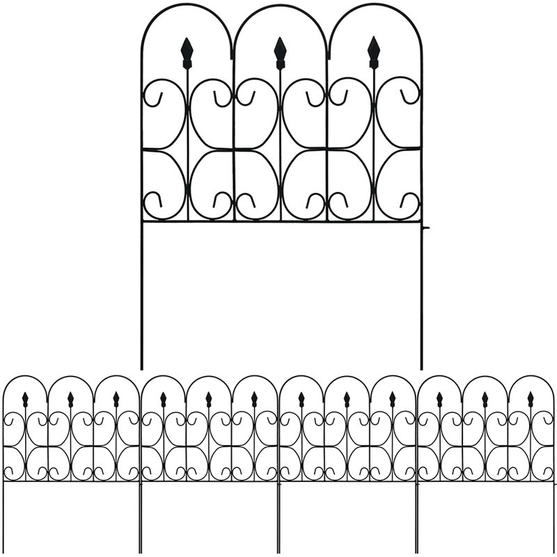 Clôture de jardin en métal à 5 panneaux et bordures pour chien 32 po (H) x 10 pi (L)
