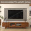 Meuble télé Mid-Century moderne de 78,7 po de largeur avec meuble télé pour téléviseur de 85 po ou moins