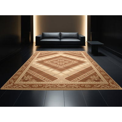 Tapis oriental doux et moelleux à motif oriental Cozine - brun clair