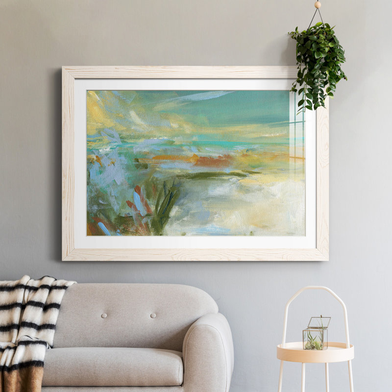 Plage de sable - peinture encadrée, H 37,5 po x l 27,5 po x P 1,5 po, Blanc, Blanc