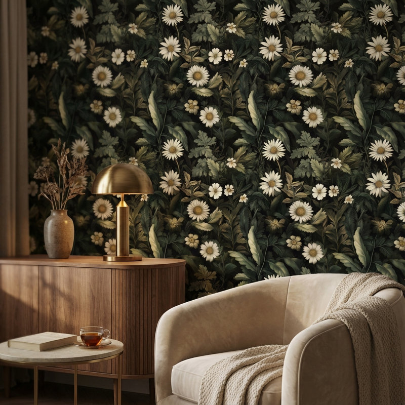 Adhésif mural pelez et collez floral