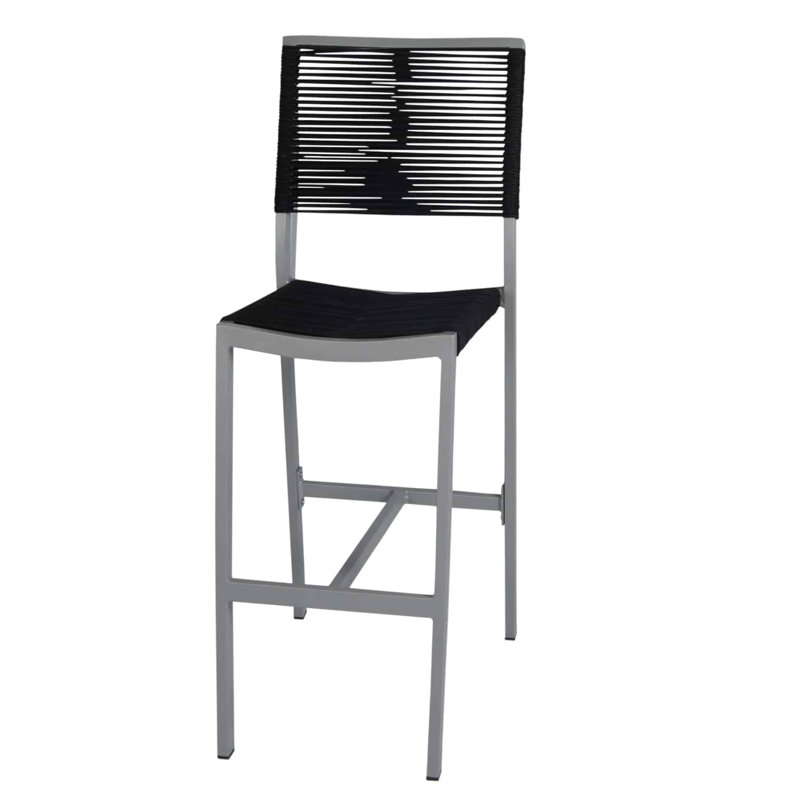 Tabouret de bar 30 po Fiji, Argent Kessler, Noir