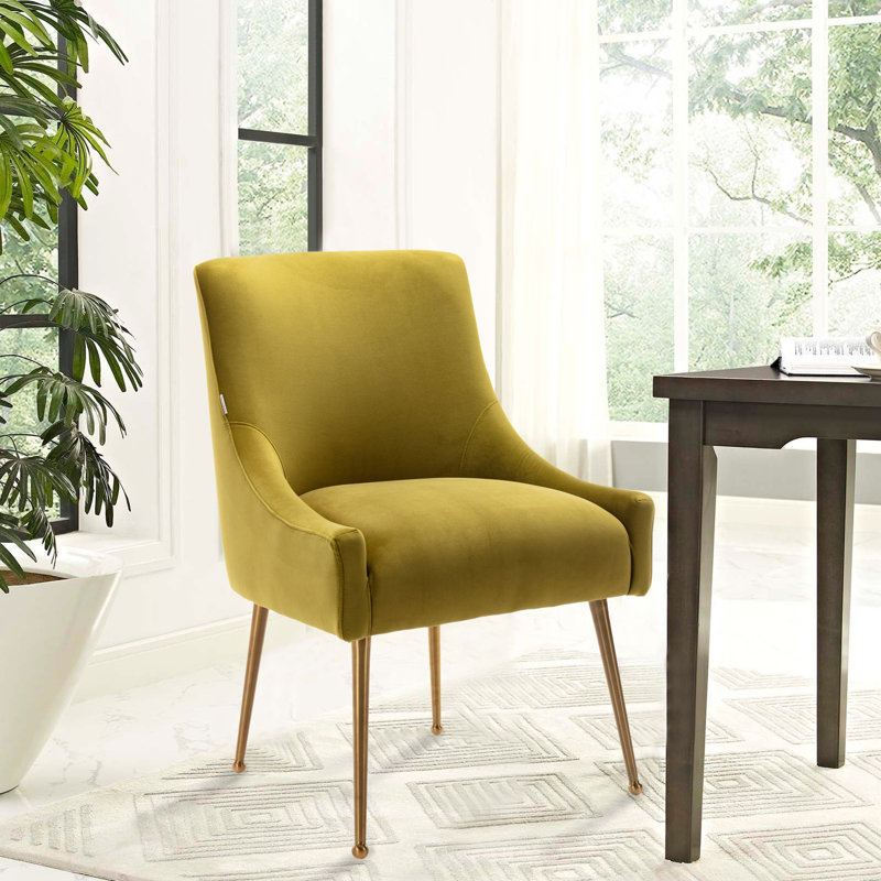 Chaise d'appoint en velours Surles, Vert