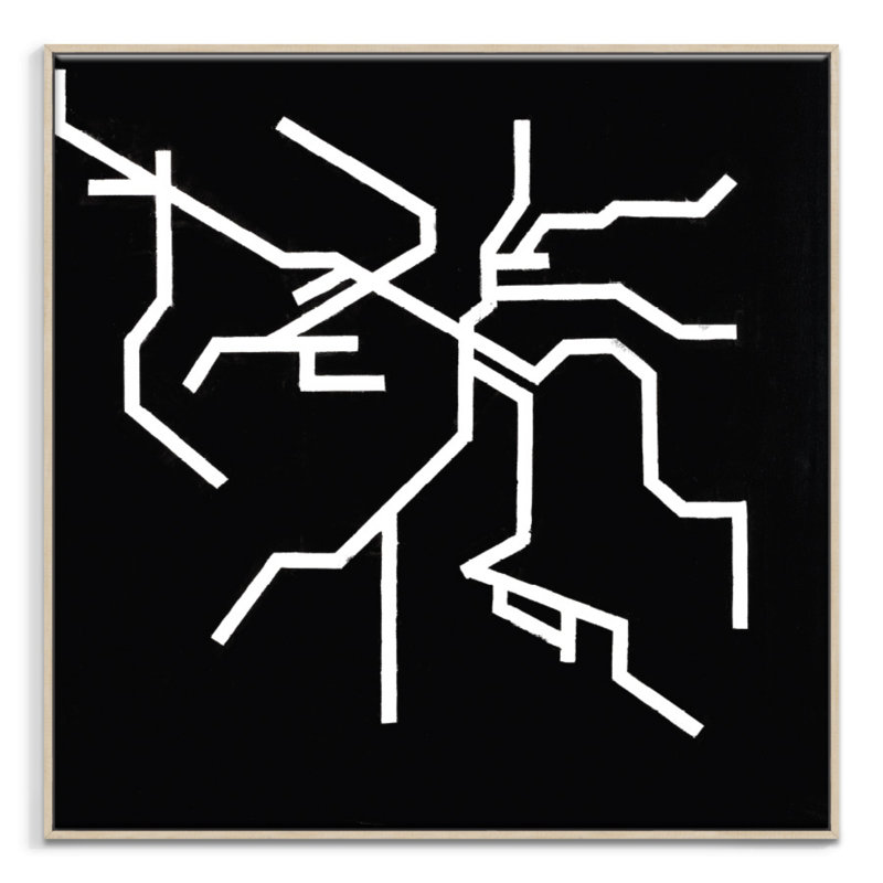 Geometric 3 by Chalie MacRae - Print on Canvas, 41cm H x 41cm W x 4cm D, Timber
