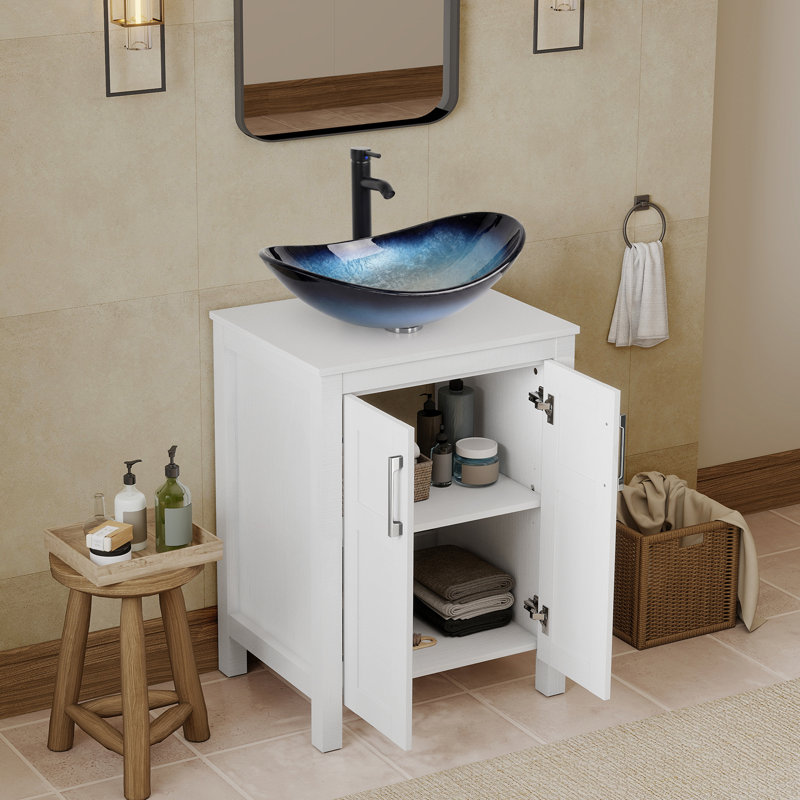 Ensemble de meuble-lavabo simple 24 po Nickros, Bleu