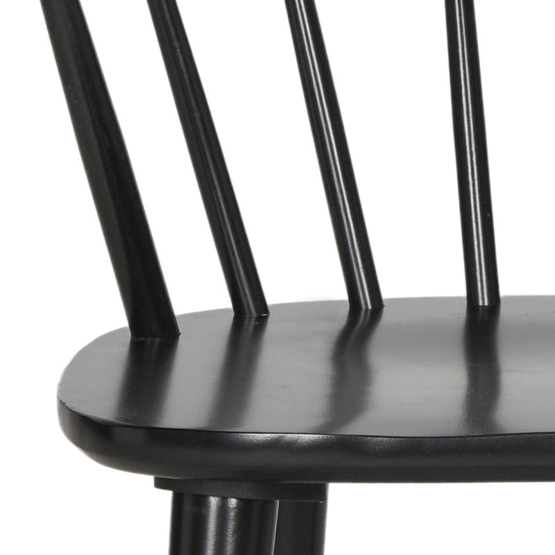 Chaise de salle à manger en bois massif Sheffield, Noir