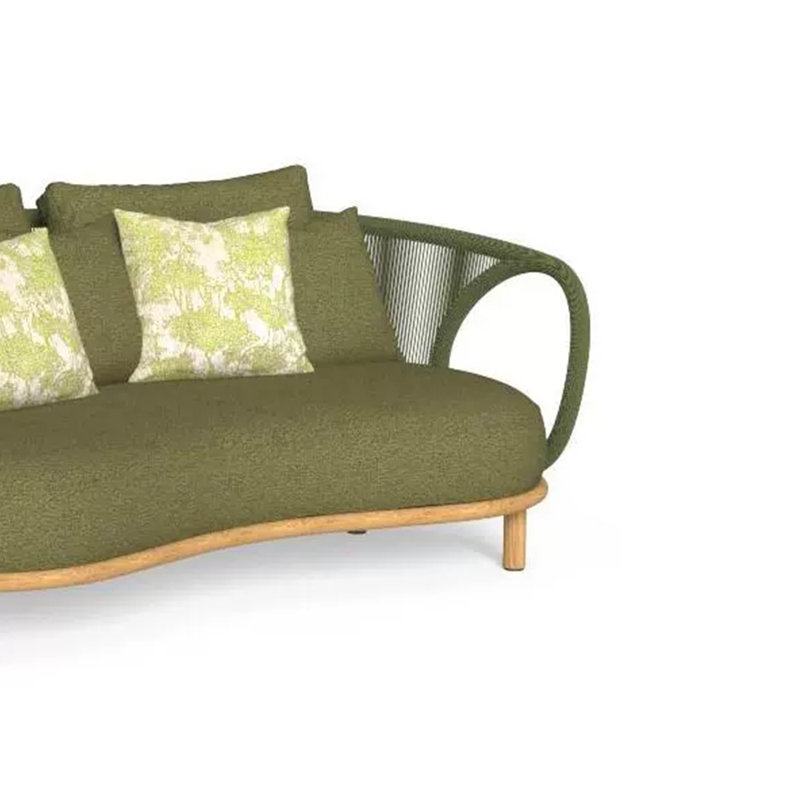 Sharifa 58.27'' Wide Curved Loveseat with Cushions, Green