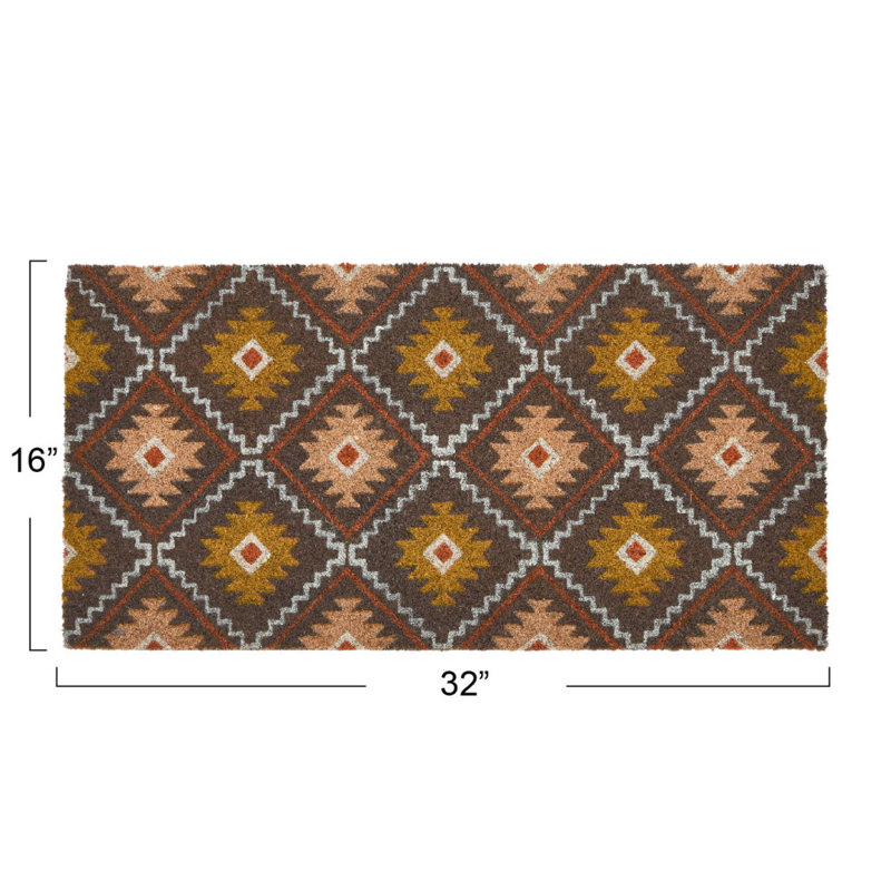 Randolf Non-Slip Geometric Indoor Doormat