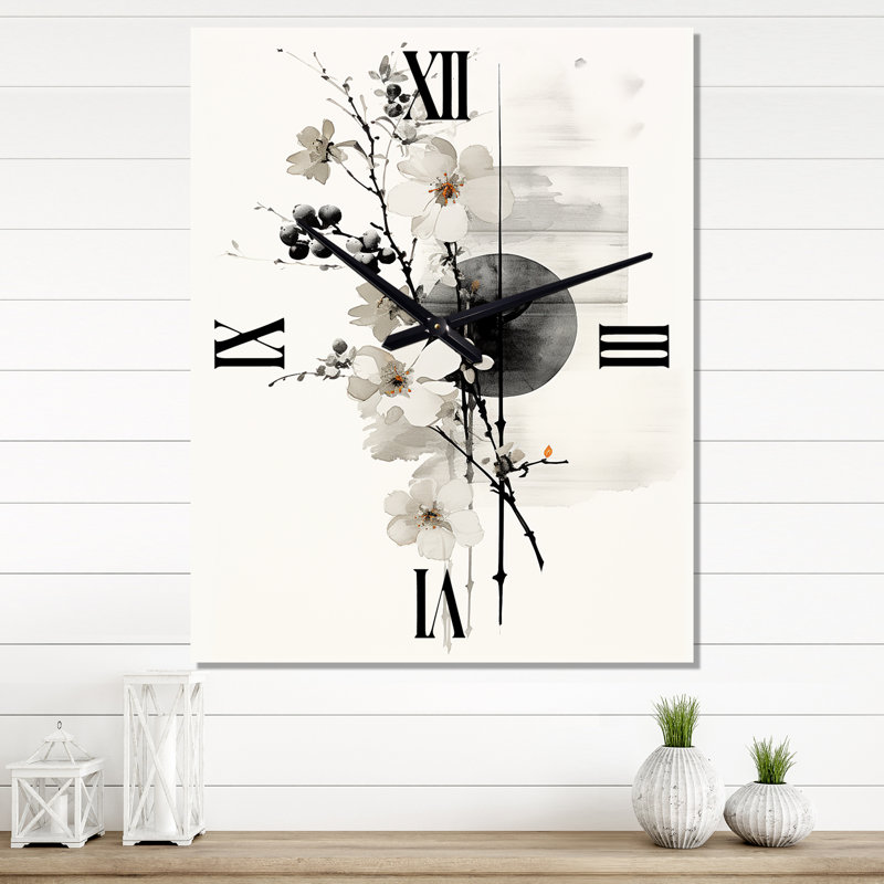 Asian Art Fashion Sumi - Horloge murale asiatique, H 40 po x l 30 po x P 1 po