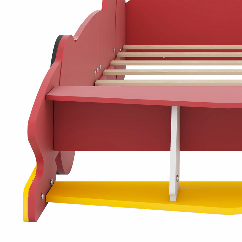 Lit plateforme avec roulettes Race, Rouge / jaune