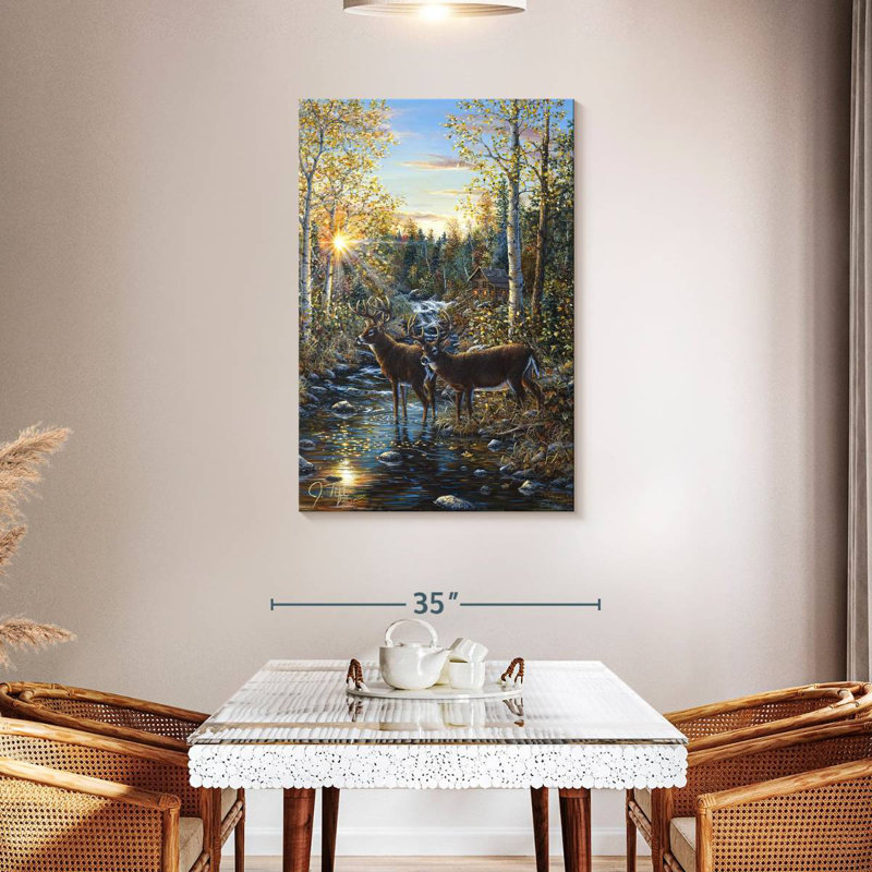 Brampt Two Whitetail Deer, 45" H x 30" W