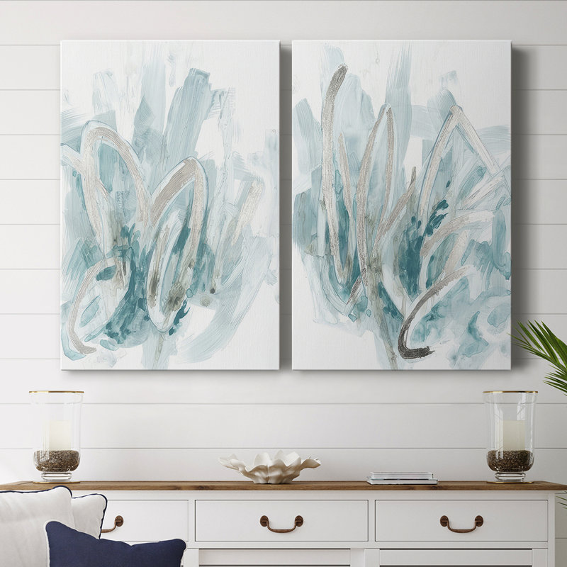 Embellished Aquatic Energy I-Premium Gallery Wrapped Canvas -Ready to Hang, 36" H x 48" W
