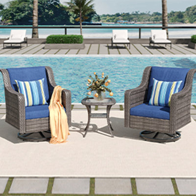 Two Swivel Chairs + A Side Table