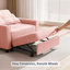 Fauteuil d'appoint convertible 3 en 1 Zhenya, canapé-lit rembourré escamotable avec coussin décoratif-128966703