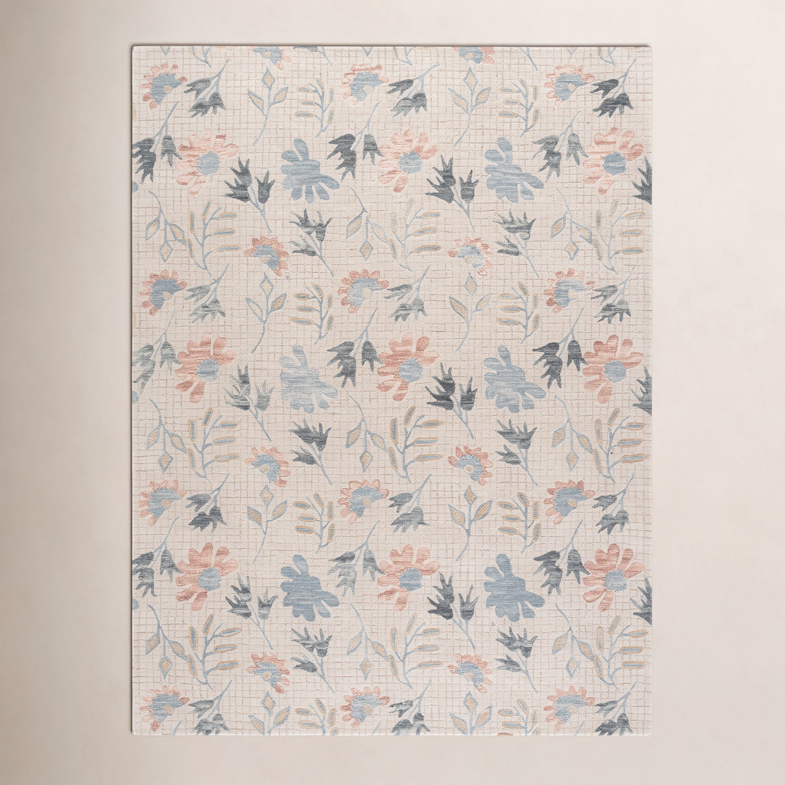 Hand-Tufted Wool Floral Rug, Rectangle 8' x 10'