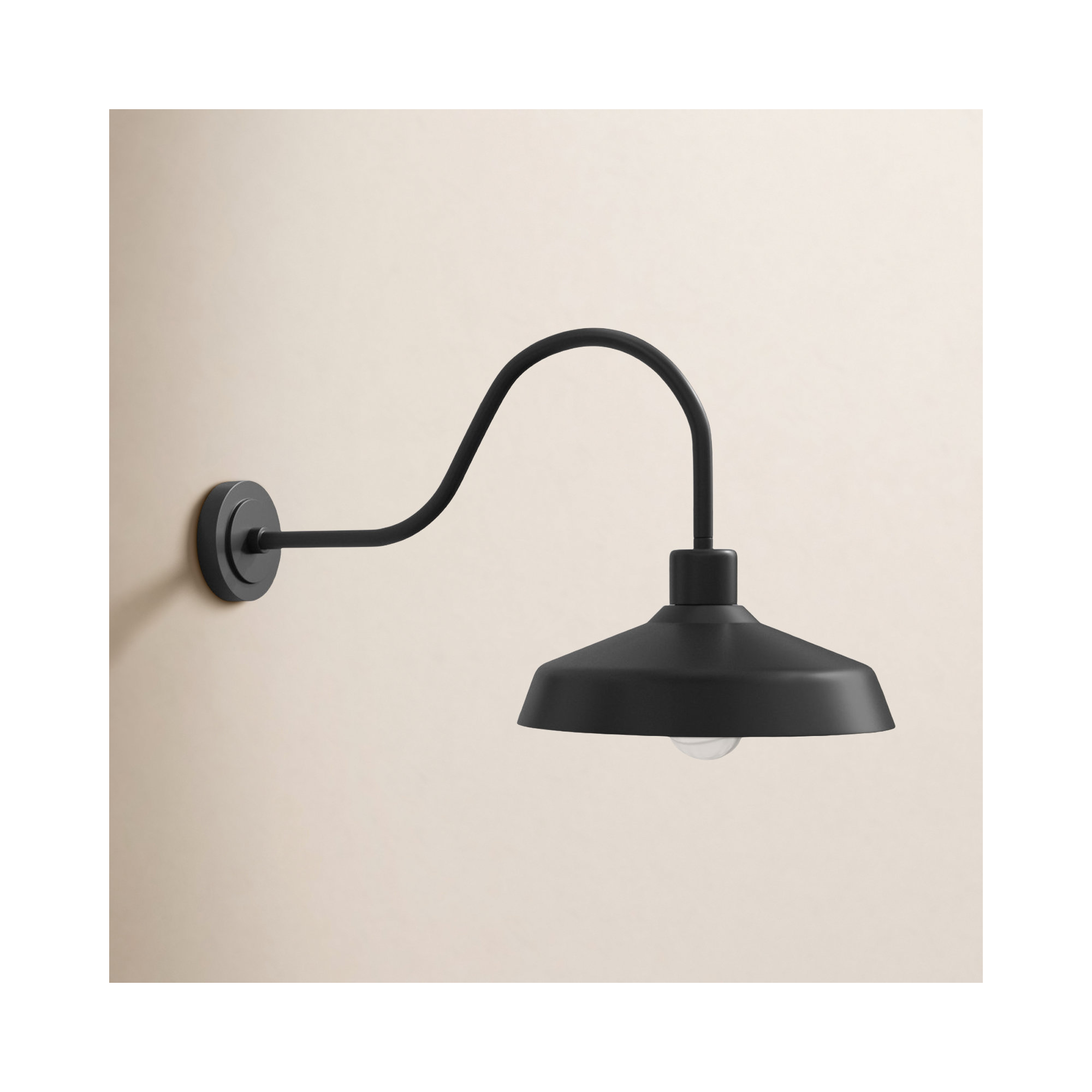 Vanielle Single Light Bell Outdoor Composite Wall Light, Black, 17.5" H x 16" W x 32.5" D