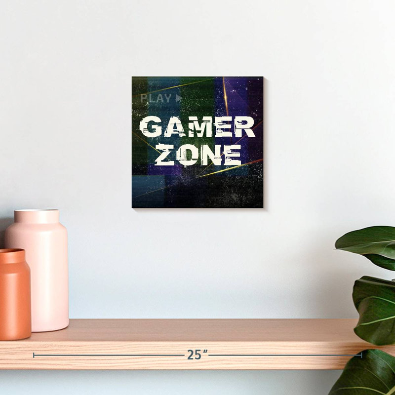 " Gamer Zone Sign " by Logic Nerds, 10" H x 10" W x 1.25" D
