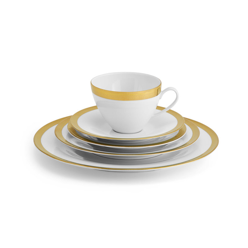 Smith Handmade Porcelain Dinnerware Set, Gold
