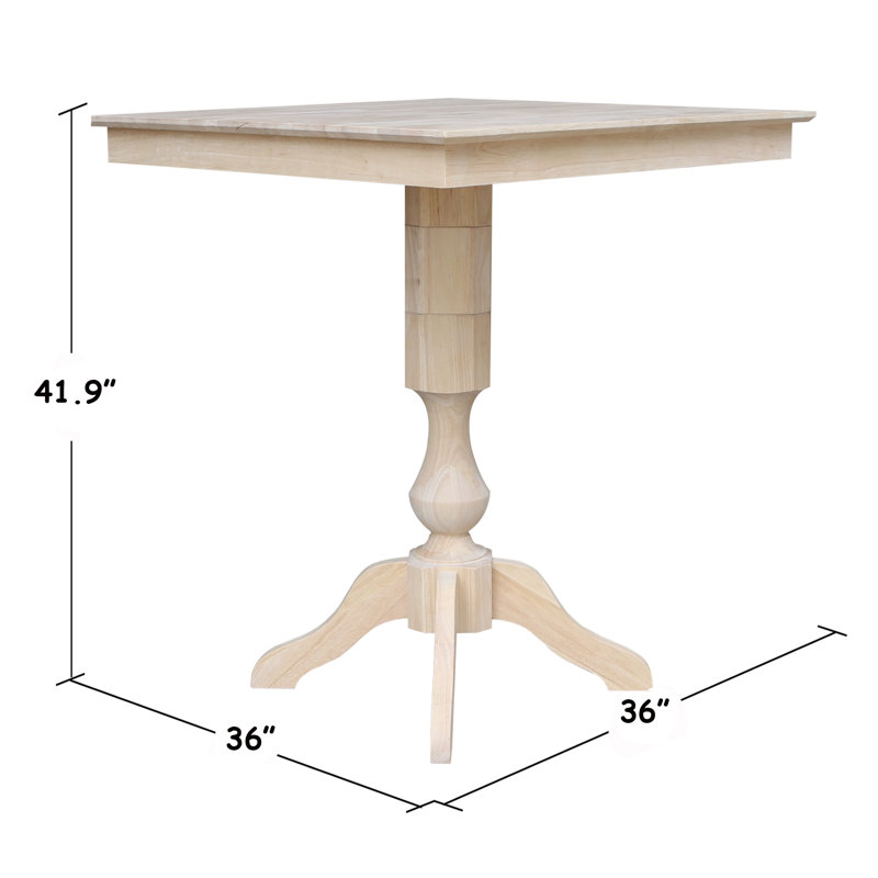5 Piece Square Top Bar Height Dining Set With Four Matching San Remo Bar Height Slat Back Stools
