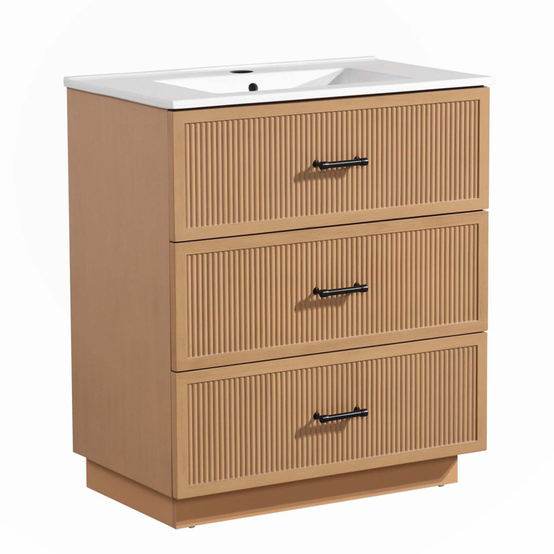 29,00 meuble-lavabo simple avec comptoir, Brun clair