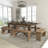 Dejon 8' x 40" Antique Rustic Folding Farm Table and Six Bench Set-606290273