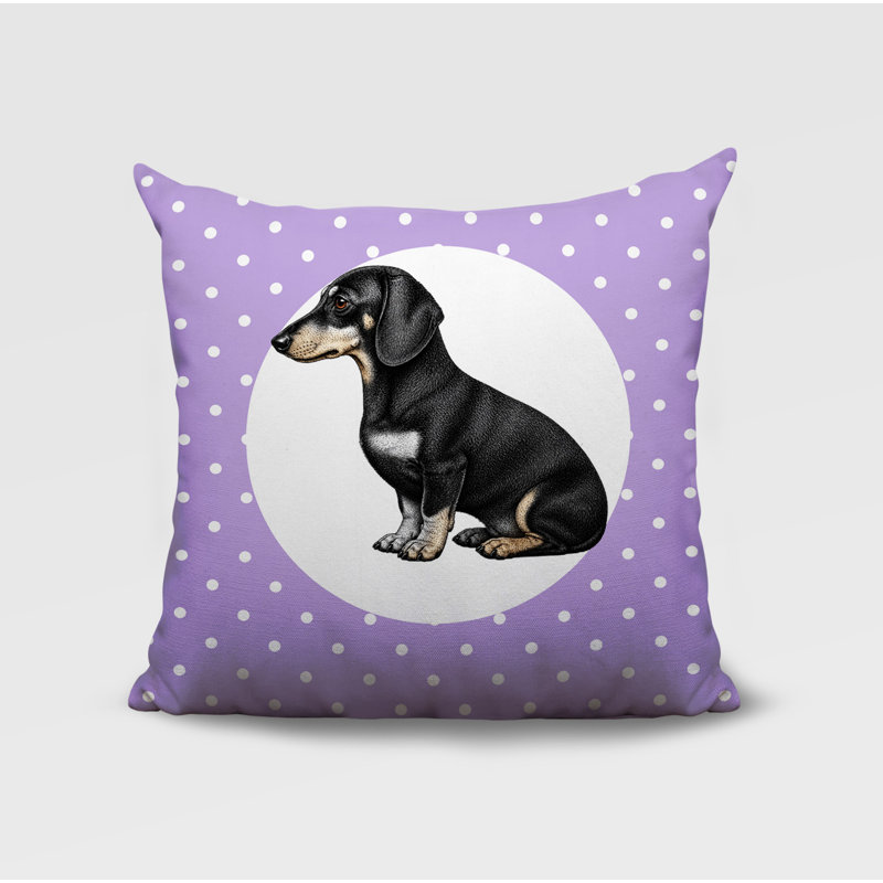 Coussin réversible intérieur / extérieur Dachshund Dog, 18 x 18, Lavande