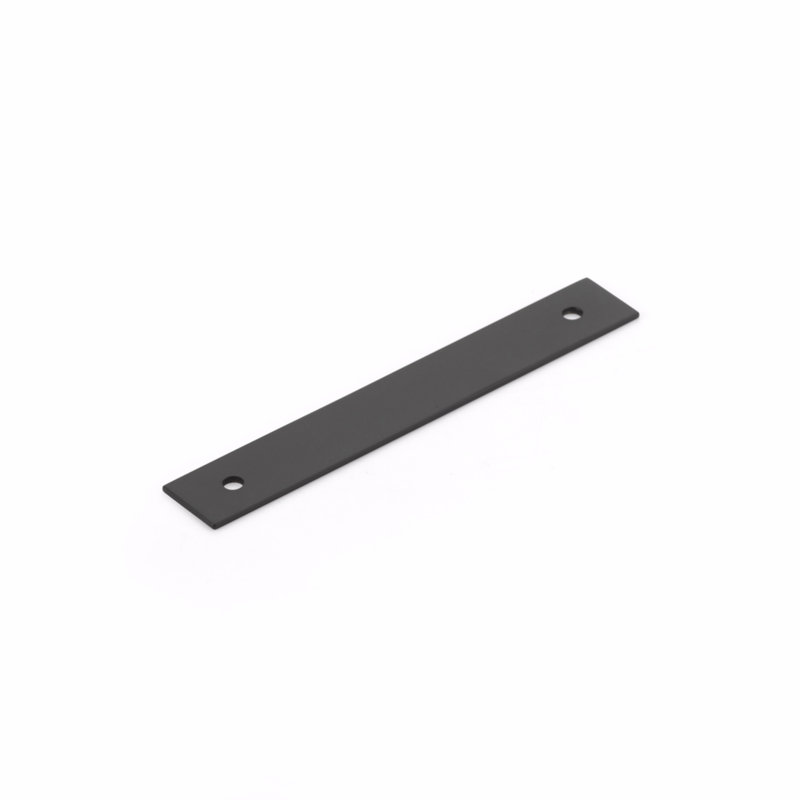 Pub House Pull Backplate, 5" H x 0.75" W, Matte Black