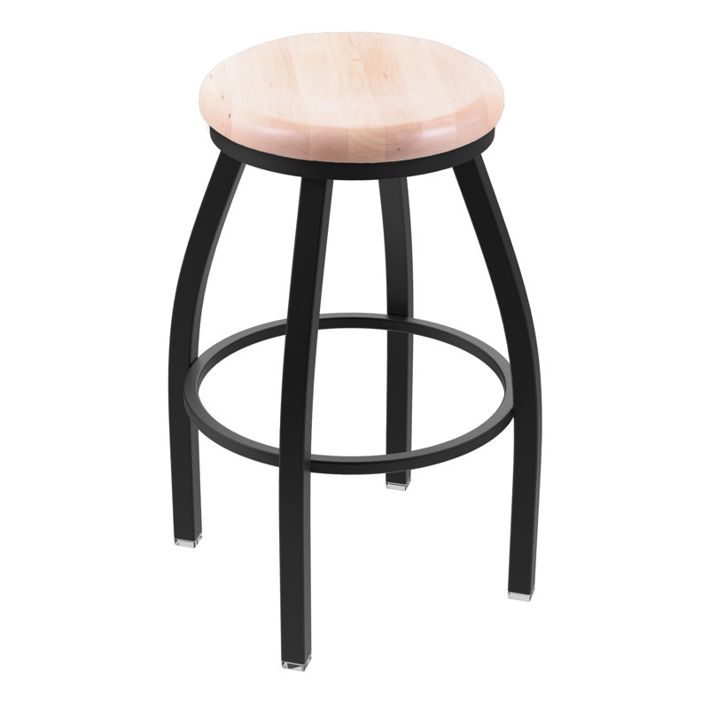 XL 802 Misha Swivel Stool, Natural Maple, Black Wrinkle, Extra Tall (36” Seat Height)