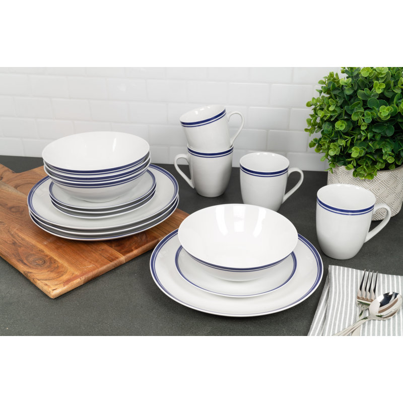 16 Piece Dinnerware Set, Service for 4, Jay Blue