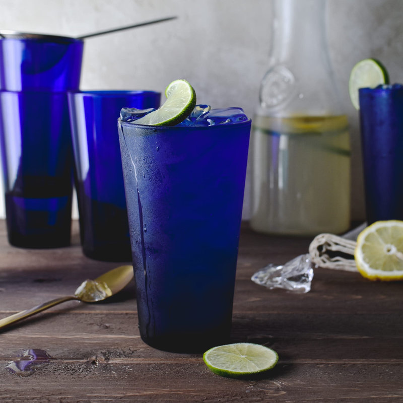 Verres à verres évasés en cobalt Libbey, 17,25 onces, ensemble de 8