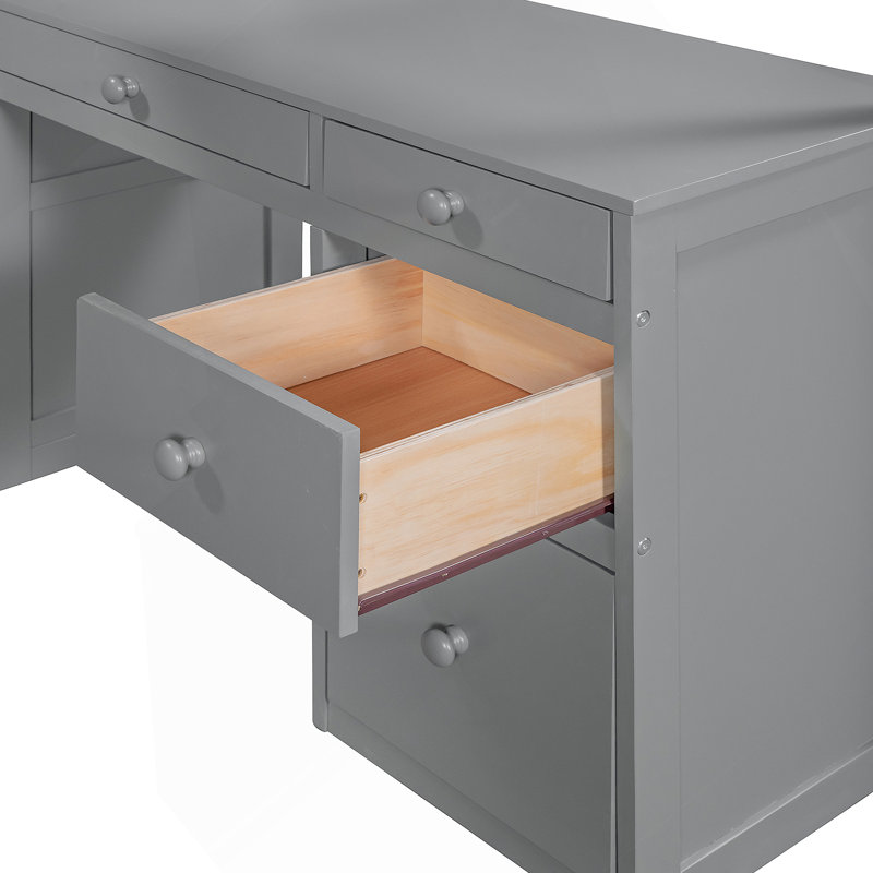 Lit mezzanine avec tablettes et bureau