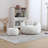 COOLMORE Modern Extra Large Round Bean Bag Chair With Footrest For Living Room, Chenille Fabric Lazy Sofa With Pillow For Adults, Teenagers,Child, Suitable For Bedroom, Dormitory, Study Room-1032931564