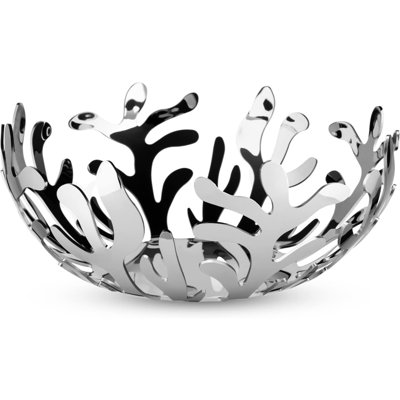 Alessi Mediterraneo Fruit Bowl in 18/10 Stainless Steel Mirror Polished, Silver