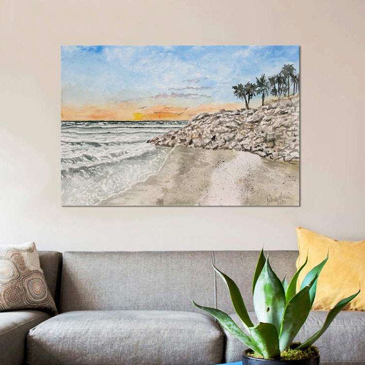 « bradenton beach painting », reproduction sur toile, H 8 po x l 12 po x P 0,75 po, Toile tendue, Pas de tapis