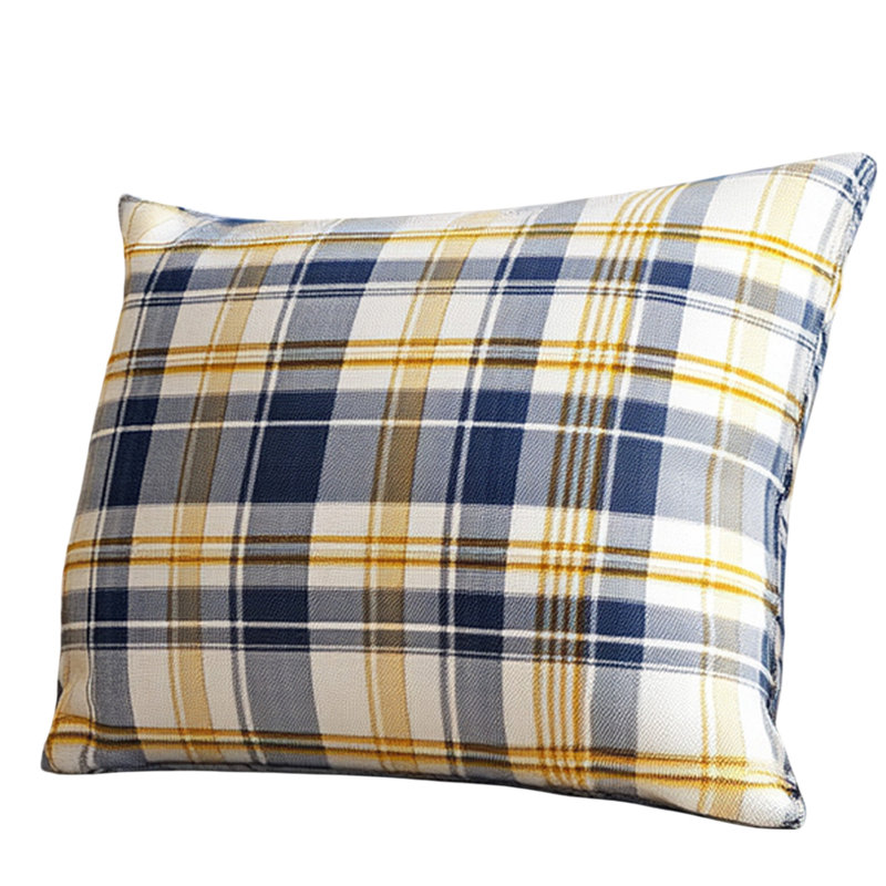 Coussin symétrique bleu et jaune