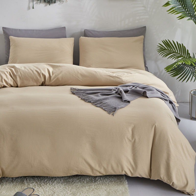 Solid Color Comforter Light Color 3 PCs Bedding Set Pure Color Bed Comforter Set, Full Comforter + 2 Pillowcases, Sage Green