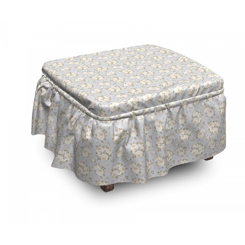 Housse pour repose-pieds roses de fleurs romantiques