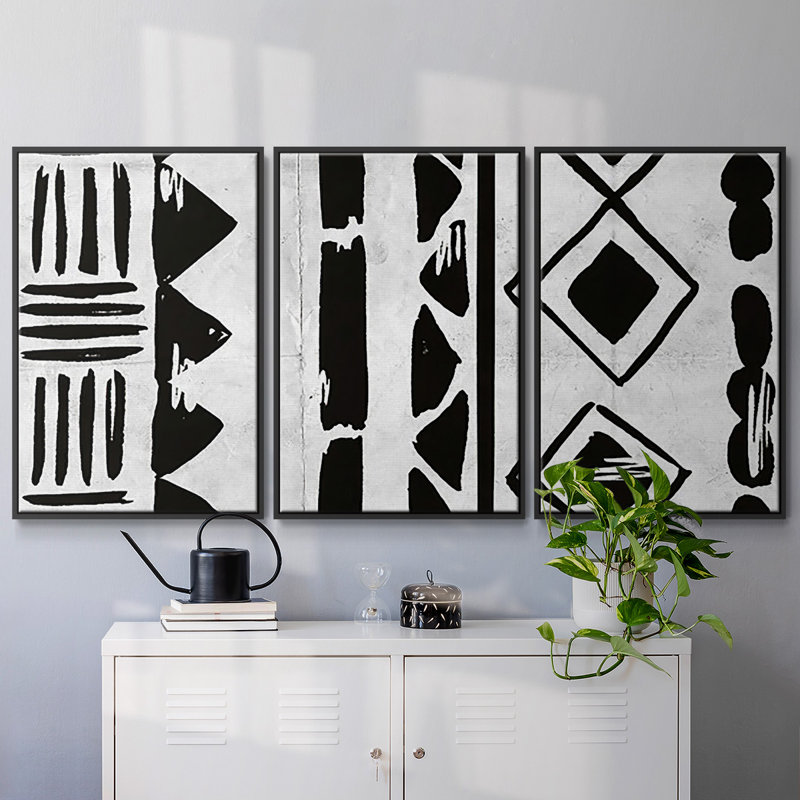 Becoming One IV - Multi Piece Framed Canvas, H 40 po x l 78 po x P 2 po, Noir
