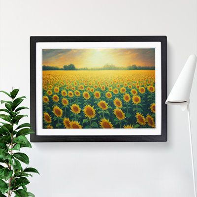 Dreamy Sunflower Field 1 Piece Single Picture Frame Wall Art